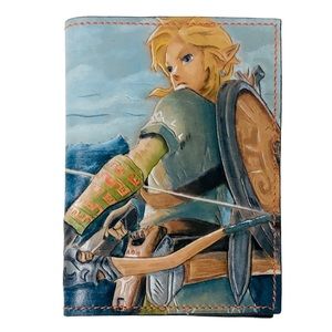 Zelda Custom Tooled Handmade & Painted Leather Passport CC Wallet / Artisan Made